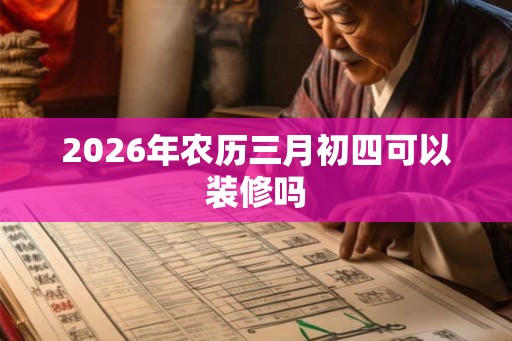2026年农历三月初四可以装修吗