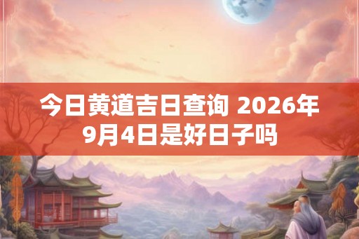 今日黄道吉日查询 2026年9月4日是好日子吗 今日黄道吉日查询 2026年9月4日是好日子吗