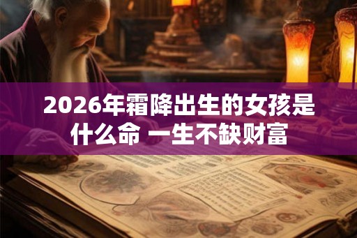 2026年霜降出生的女孩是什么命 一生不缺财富