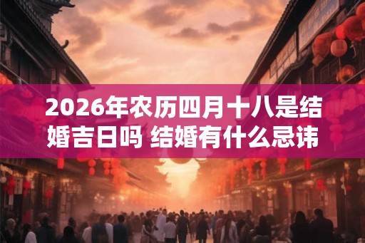 2026年农历四月十八是结婚吉日吗 结婚有什么忌讳