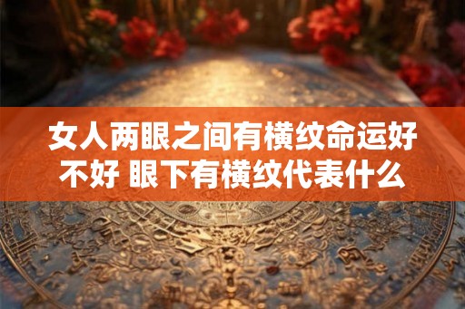 女人两眼之间有横纹命运好不好 眼下有横纹代表什么