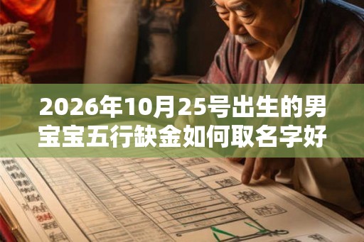 2026年10月25号出生的男宝宝五行缺金如何取名字好