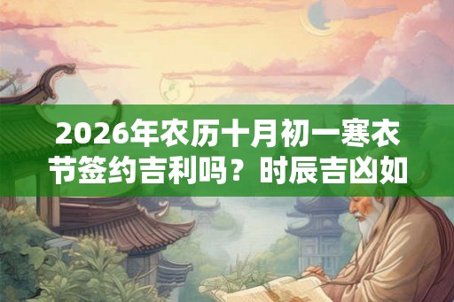 2026年农历十月初一寒衣节签约吉利吗？时辰吉凶如何？