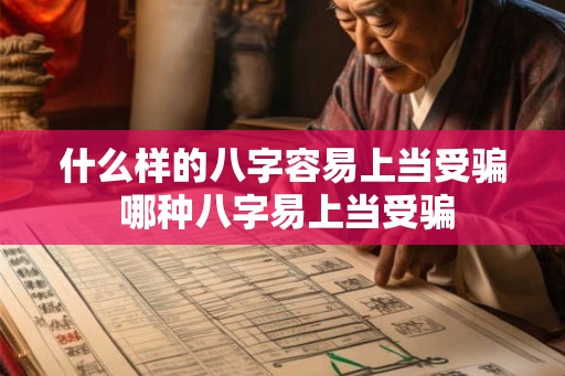 什么样的八字容易上当受骗 哪种八字易上当受骗