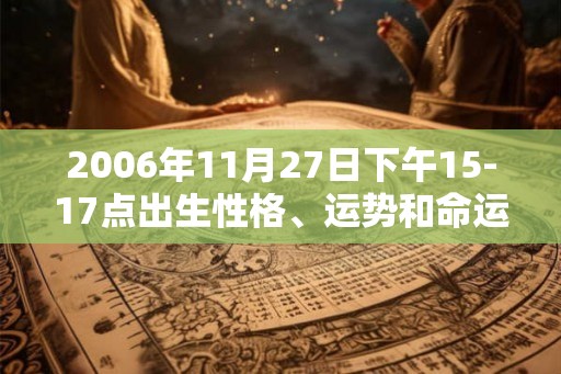 2006年11月27日下午15-17点出生性格、运势和命运