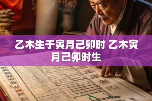 乙木生于寅月己卯时 乙木寅月己卯时生