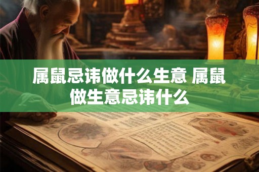 属鼠忌讳做什么生意 属鼠做生意忌讳什么