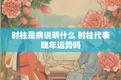 时柱是病说明什么 时柱代表晚年运势吗
