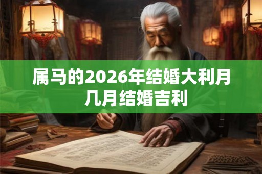 属马的2026年结婚大利月  几月结婚吉利