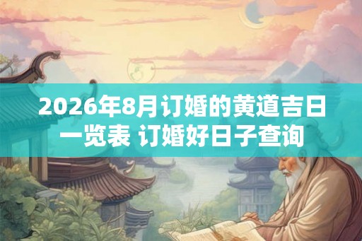 2026年8月订婚的黄道吉日一览表 订婚好日子查询