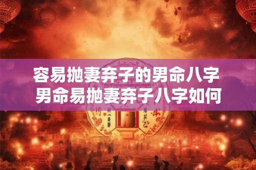 容易抛妻弃子的男命八字 男命易抛妻弃子八字如何
