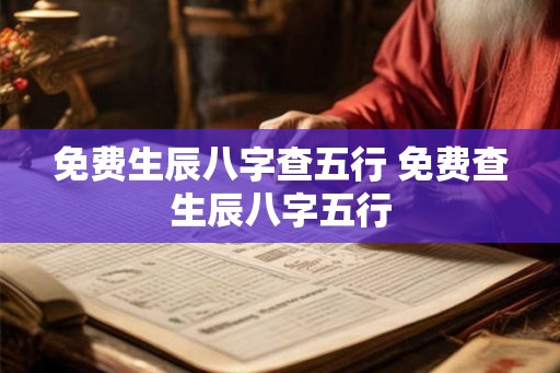 免费生辰八字查五行 免费查生辰八字五行