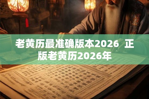 老黄历最准确版本2026  正版老黄历2026年
