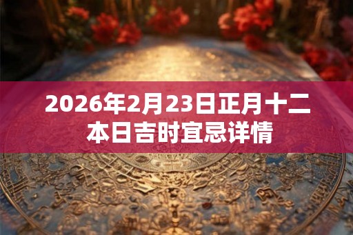 2026年2月23日正月十二 本日吉时宜忌详情 2026年2月23日正月十二 本日吉时宜忌详情