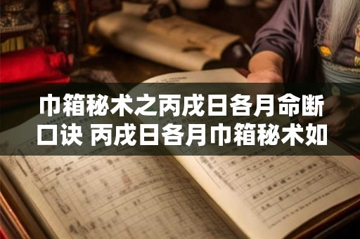 巾箱秘术之丙戌日各月命断口诀 丙戌日各月巾箱秘术如何断命