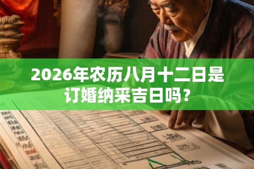 2026年农历八月十二日是订婚纳采吉日吗？