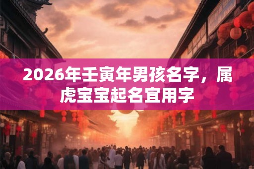 2026年壬寅年男孩名字，属虎宝宝起名宜用字