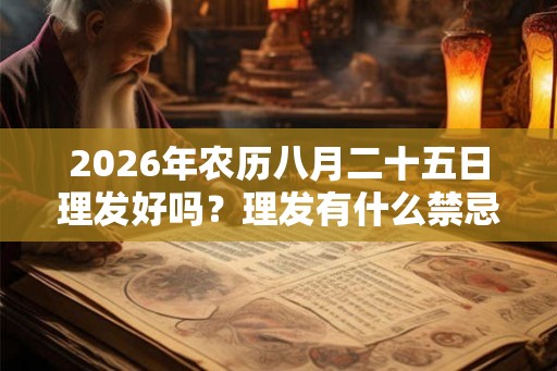 2026年农历八月二十五日理发好吗？理发有什么禁忌和讲究？