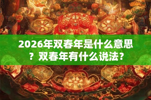 2026年双春年是什么意思？双春年有什么说法？