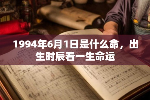 1994年6月1日是什么命，出生时辰看一生命运