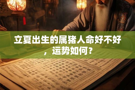 立夏出生的属猪人命好不好，运势如何？
