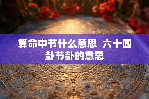 算命中节什么意思  六十四卦节卦的意思