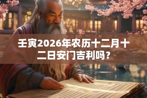 壬寅2026年农历十二月十二日安门吉利吗？