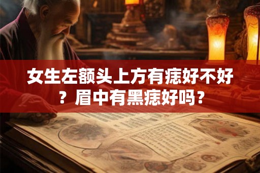 女生左额头上方有痣好不好?眉中有黑痣好吗? 女生左额头上方有痣好不好?眉中有黑痣好吗?