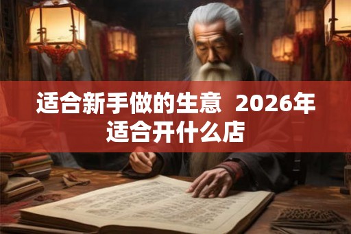 适合新手做的生意  2026年适合开什么店