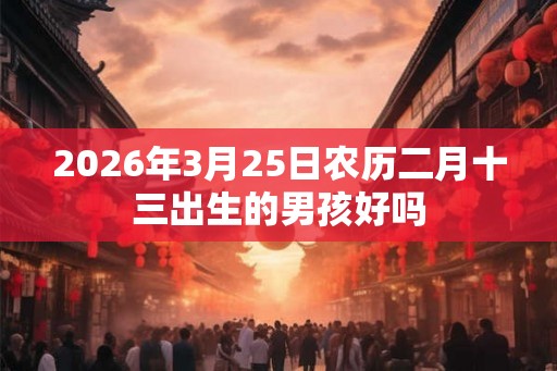 2026年3月25日农历二月十三出生的男孩好吗