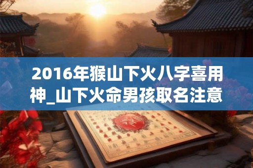 2016年猴山下火八字喜用神_山下火命男孩取名注意什么