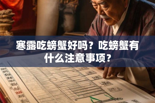 寒露吃螃蟹好吗？吃螃蟹有什么注意事项？