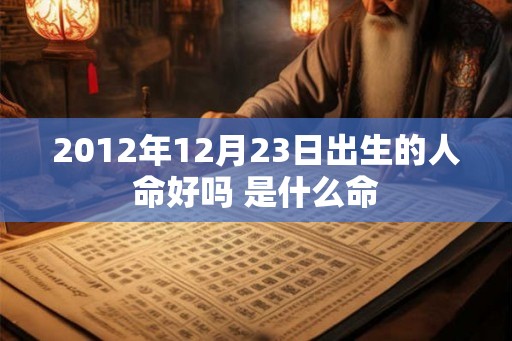 2012年12月23日出生的人命好吗 是什么命