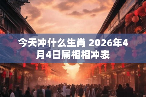 今天冲什么生肖 2026年4月4日属相相冲表