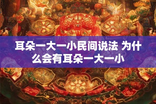 耳朵一大一小民间说法 为什么会有耳朵一大一小