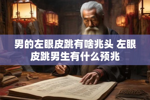 男的左眼皮跳有啥兆头 左眼皮跳男生有什么预兆 男的左眼皮跳有啥兆头 左眼皮跳男生有什么预兆