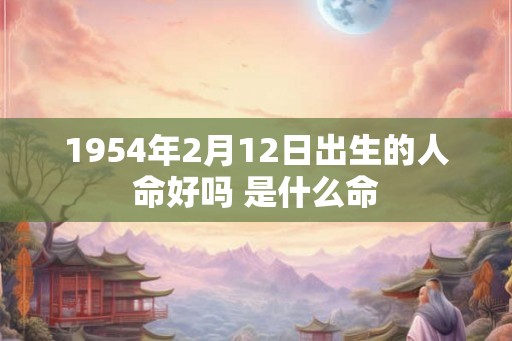 1954年2月12日出生的人命好吗 是什么命