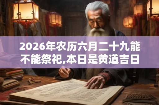 2026年农历六月二十九能不能祭祀,本日是黄道吉日吗？