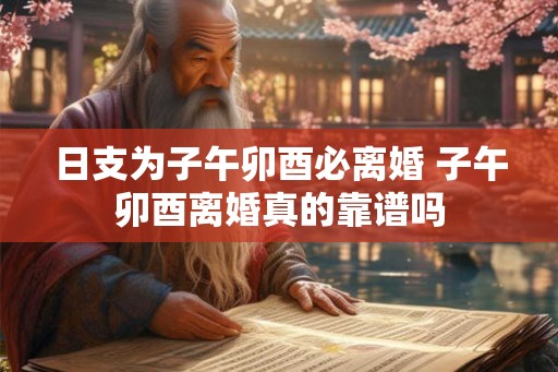 日支为子午卯酉必离婚 子午卯酉离婚真的靠谱吗