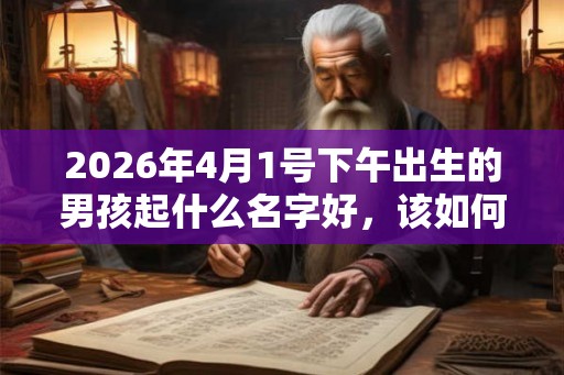 2026年4月1号下午出生的男孩起什么名字好，该如何取名？