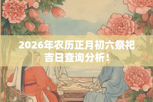 2026年农历正月初六祭祀吉日查询分析！