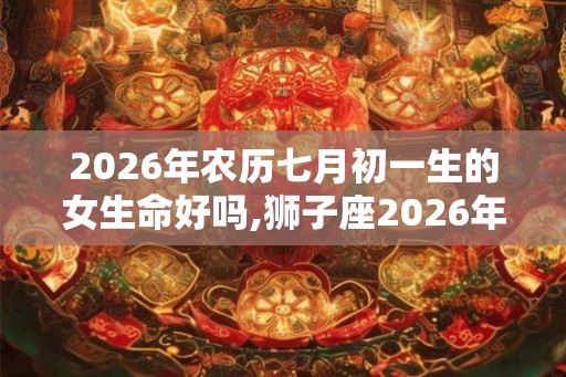 2026年农历七月初一生的女生命好吗,狮子座2026年财运好吗？