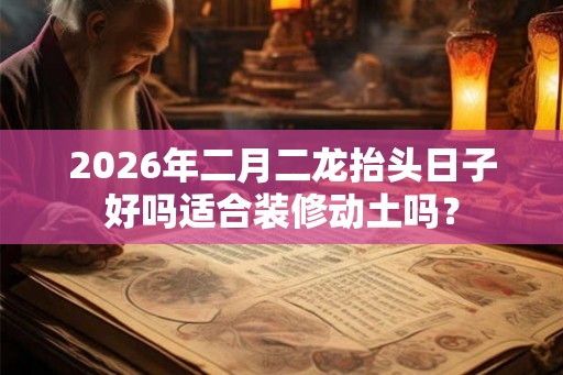 2026年二月二龙抬头日子好吗适合装修动土吗？