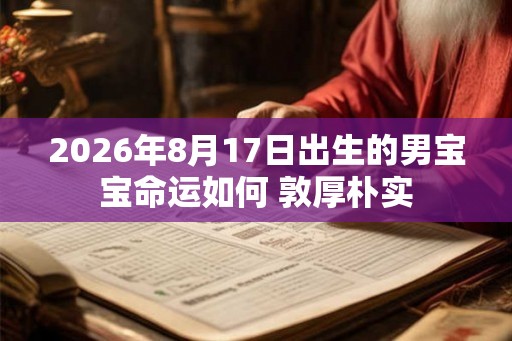 2026年8月17日出生的男宝宝命运如何 敦厚朴实