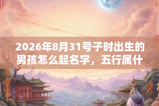 2026年8月31号子时出生的男孩怎么起名字，五行属什么