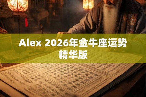 Alex 2026年金牛座运势精华版