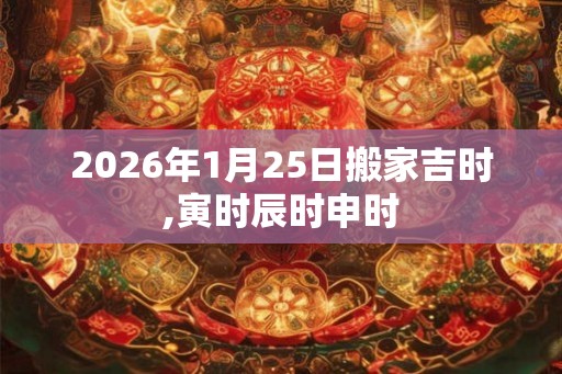 2026年1月25日搬家吉时,寅时辰时申时