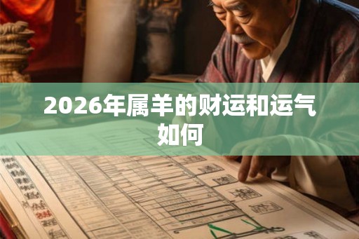 2026年属羊的财运和运气如何 2026年属羊的财运和运气如何