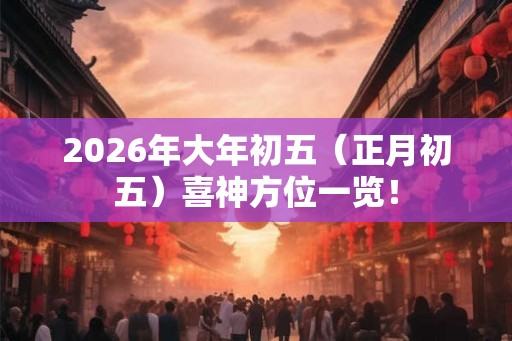 2026年大年初五（正月初五）喜神方位一览！