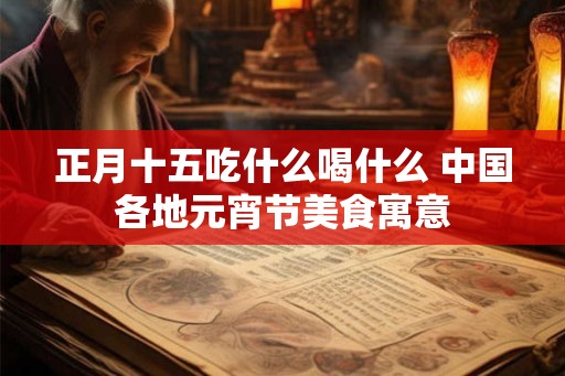 正月十五吃什么喝什么 中国各地元宵节美食寓意 正月十五吃什么喝什么 中国各地元宵节美食寓意
